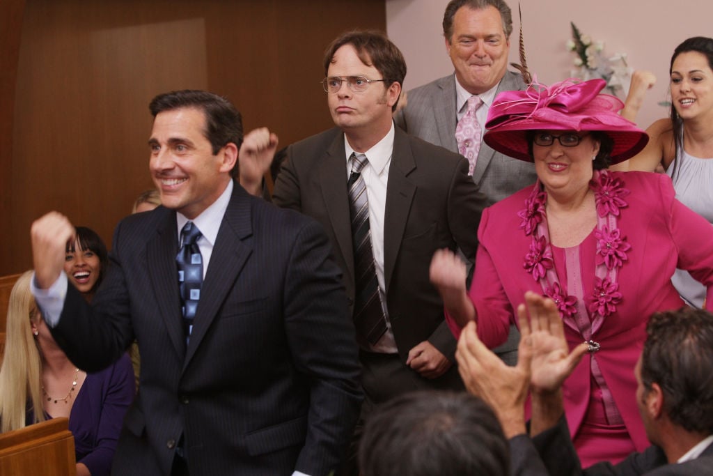 Steve Carell as Michael Scott, Rainn Wilson as Dwight Schrute, Phyllis Smith as Phyllis Lapin in 'The Office'