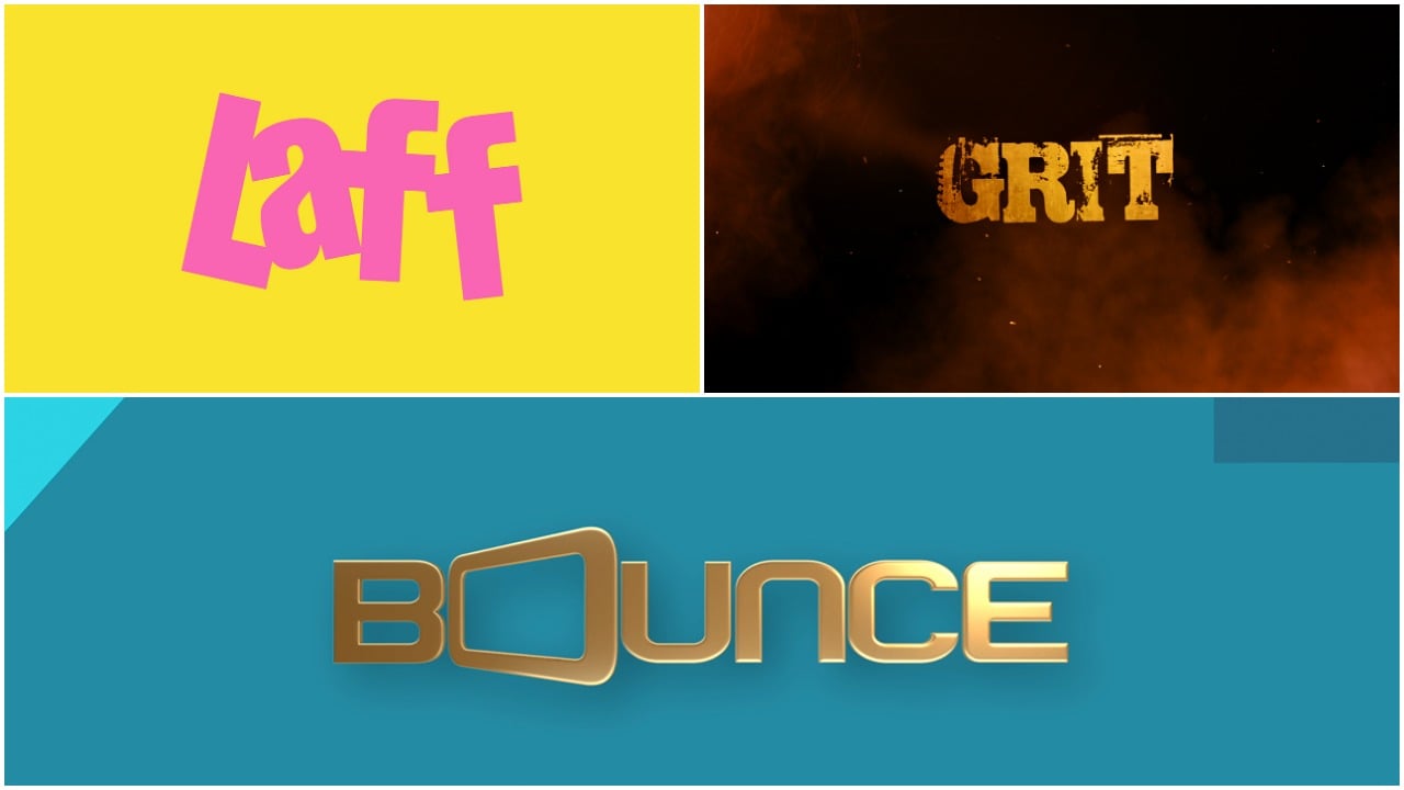 Laff, Grit and Bounce logos 