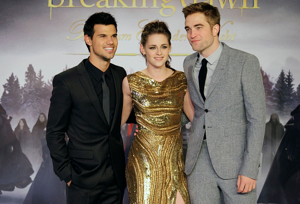 Taylor Lautner, Kristen Stewart, and Robert Pattinson at the German premiere of 'Twilight Saga: Breaking Dawn Part 2.'