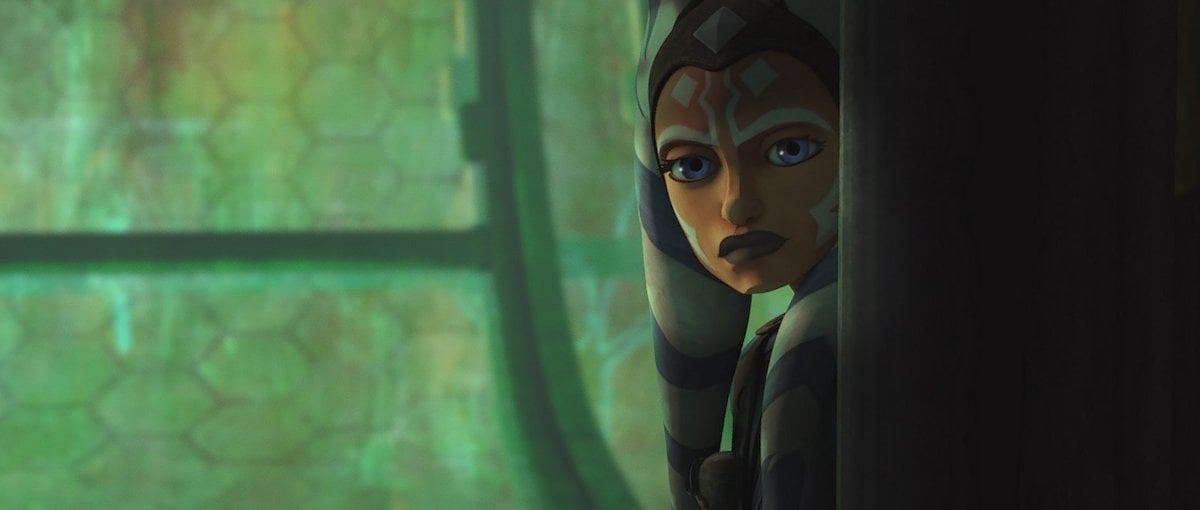 Ahsoka sneaking out of her jail cell on Oba Diah, 'The Clone Wars' Season 7.