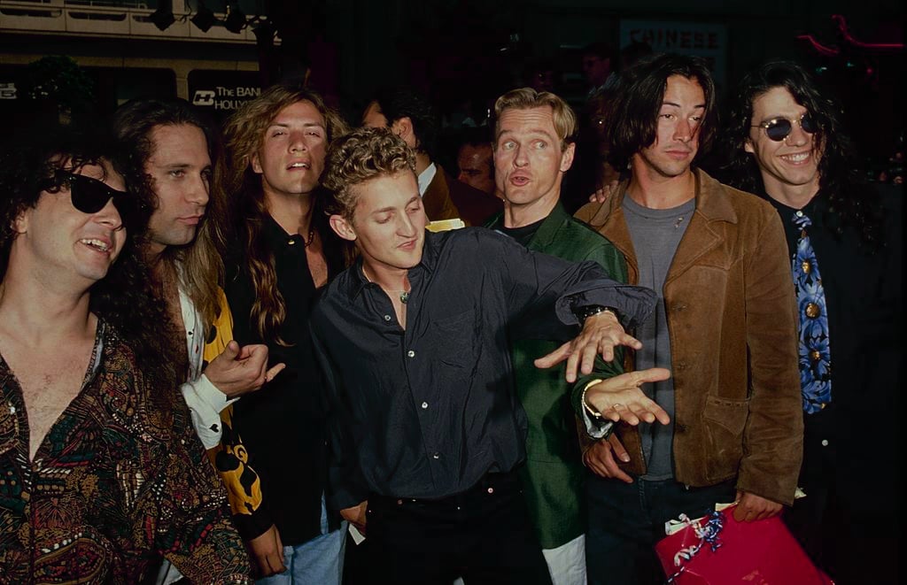 Alex Winter, William Sadler, and Keanu Reeves at the premiere of 'Bill & Ted's Bogus Journey'