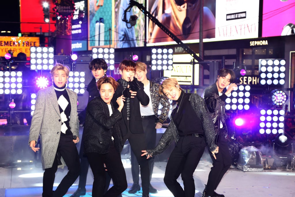 BTS performs during the Times Square New Year's Eve 2020 Celebration