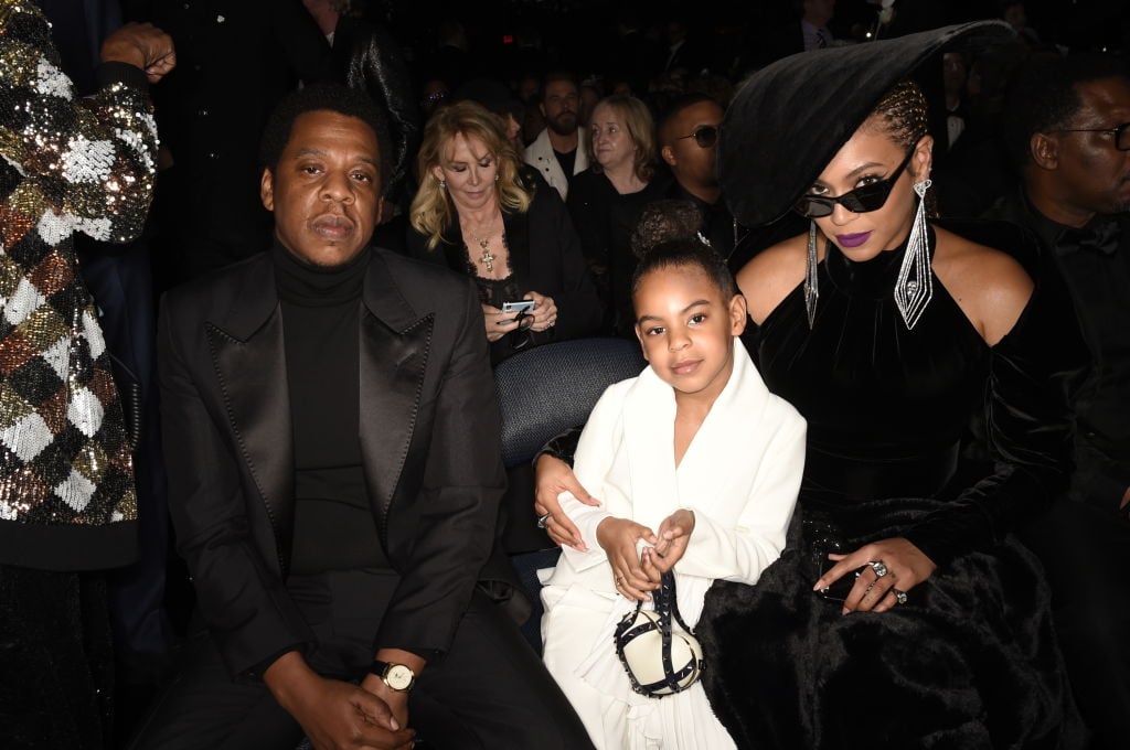 Jay-Z, Blue Ivy, and Beyoncé at THE 60TH ANNUAL GRAMMY AWARDS 