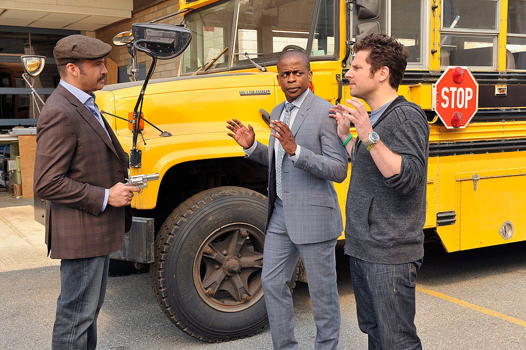 Billy Zane, Dulé Hill, and James Roday in a scene from 'Psych'