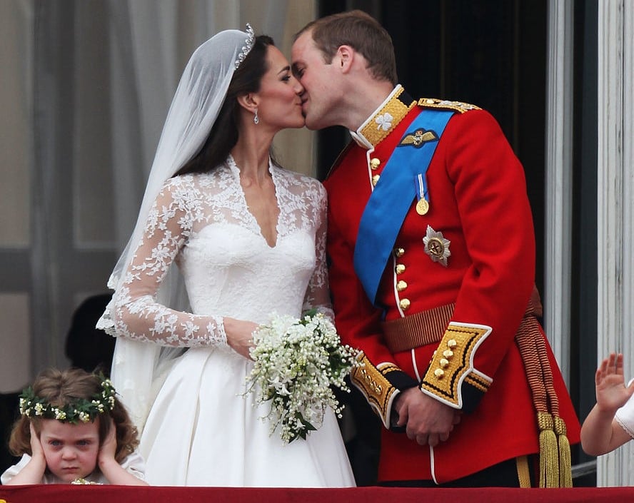 Bridesmaid Grace Van Cutsem, Kate Middleton, and Prince William