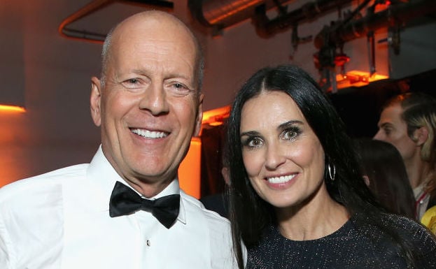 Bruce Willis and Demi Moore at a party in July 2018