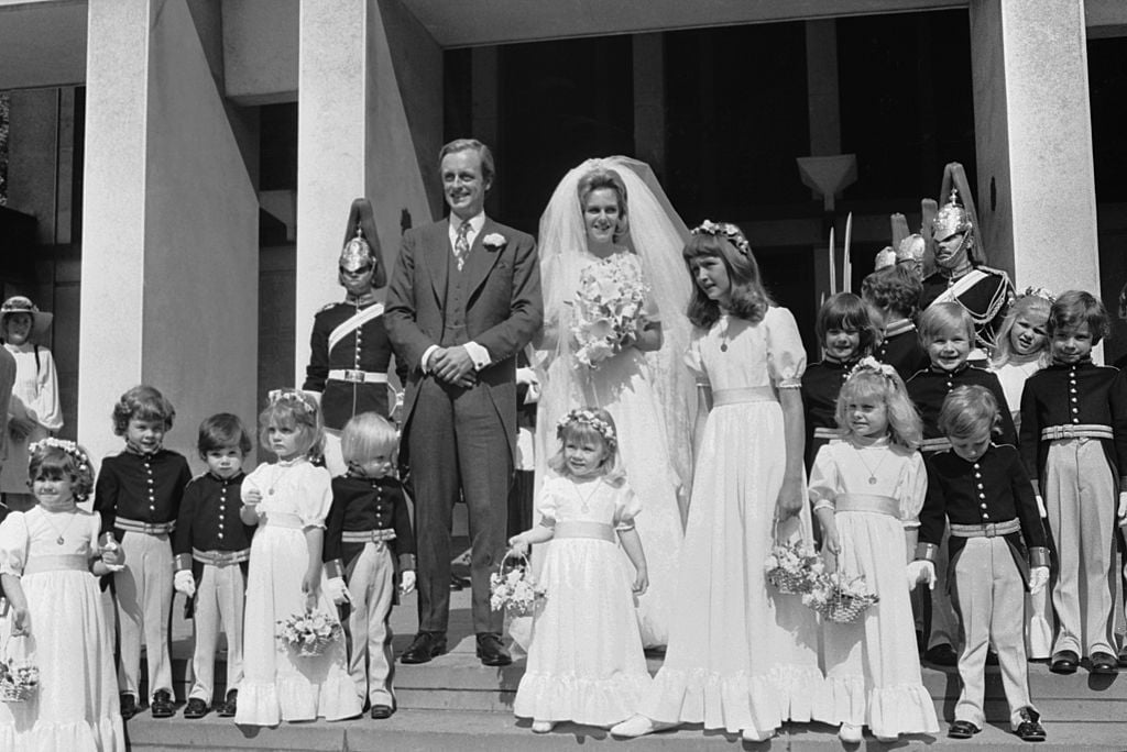 Andrew Parker Bowles and Camilla Parker Bowles with their bridal party