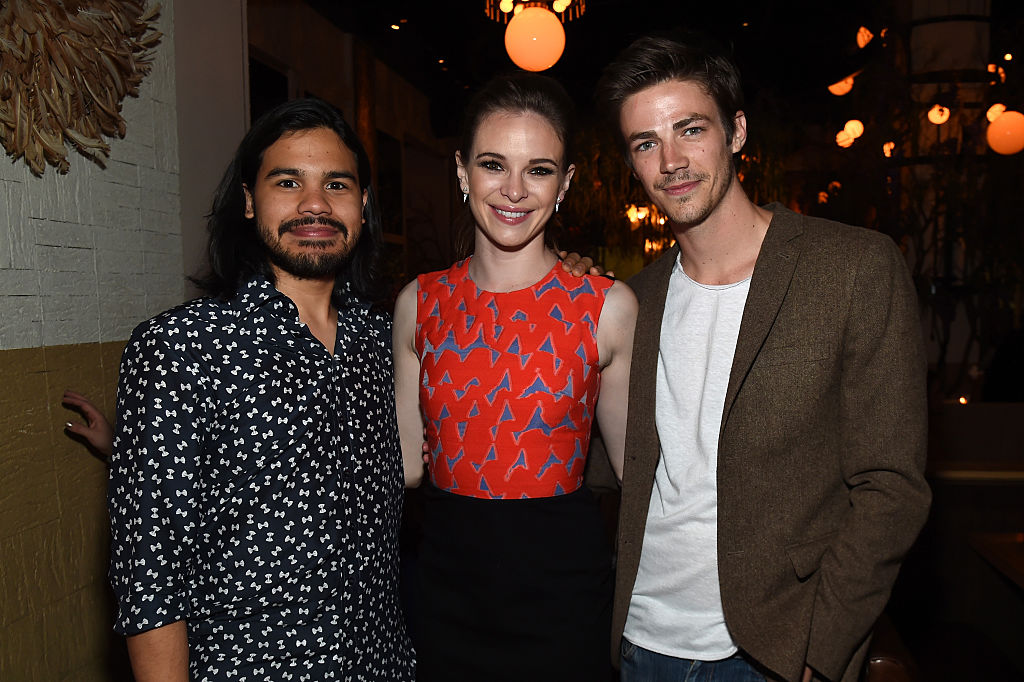 Carlos Valdes, Danielle Panabaker and Grant Gustin