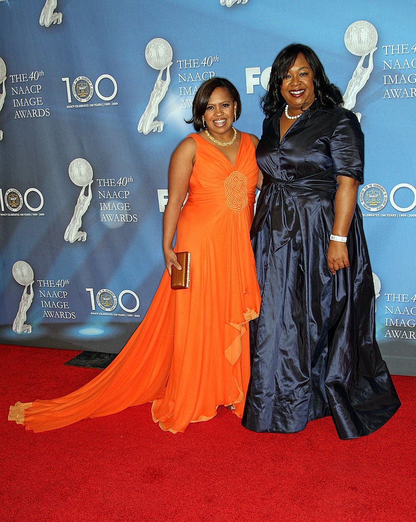 Actress Chandra Wilson and show creator Shonda Rhimes (R) arrives at the 40th NAACP Image Awards