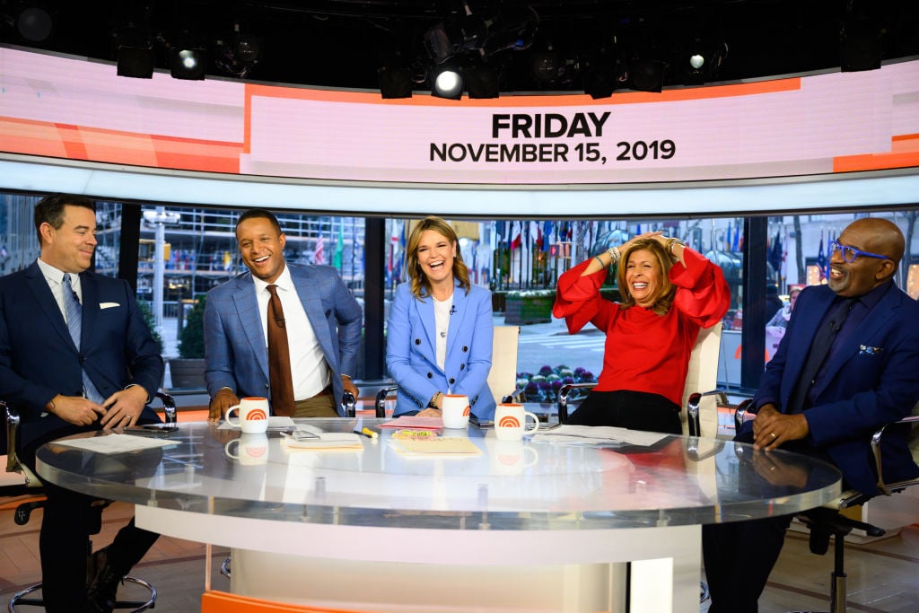 Carson Daly, Craig Melvin, Savannah Guthrie, Hoda Kotb and Al Roker of the 'Today Show'