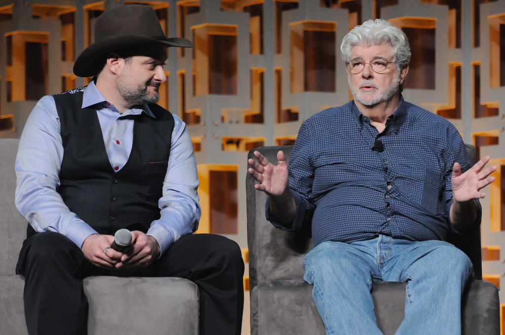 Dave Filoni and George Lucas at Star Wars Celebration