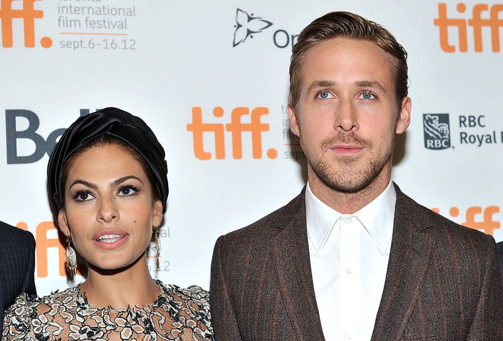 Eva Mendes and Ryan Gosling on the red carpet at an event in September 2012