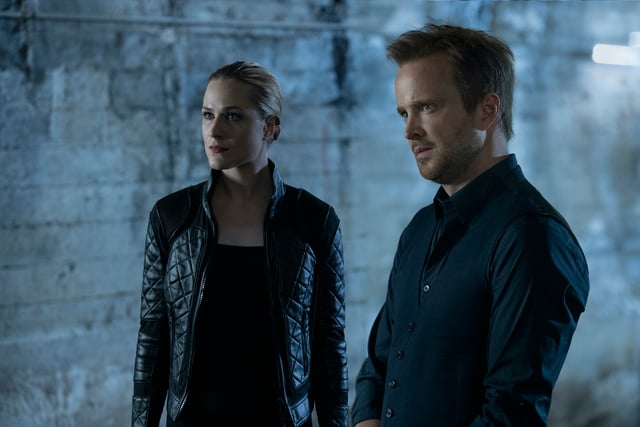 Evan Rachel Wood and Aaron Paul in Westworld