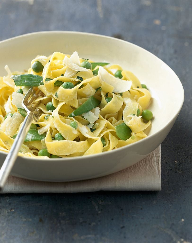 Fettuccine with peas 