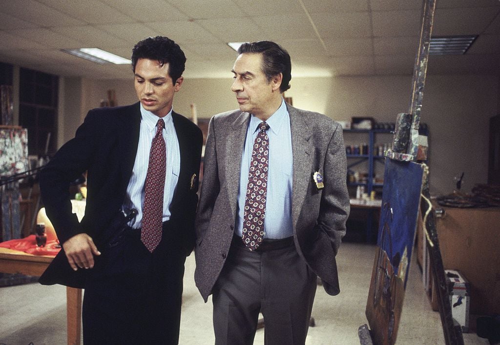 Jerry Orbach (right) with 'Law & Order' costar Benjamin Bratt