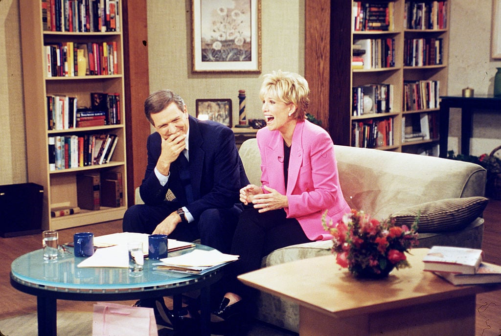 Charlie Gibson and Joan Lunden on the set of ABC's 'Good Morning America', 1997
