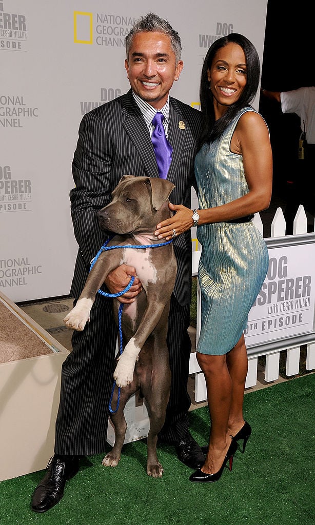 Jada Pinkett Smith and Cesar Millan at the celebration for the 100th episode of 'Dog Whisperer' in 2008