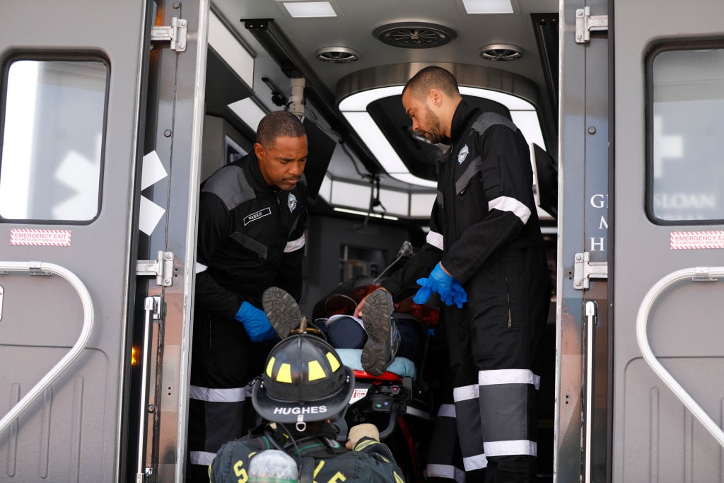 Jason George as Ben Warren and Jesse Williams as Jackson Avery on 'Station 19'