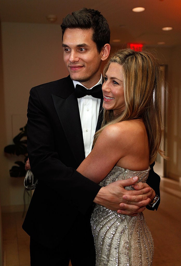 John Mayer and Jennifer Aniston attend the 2009 Vanity Fair Oscar party hosted by Graydon Carter at the Sunset Tower Hotel