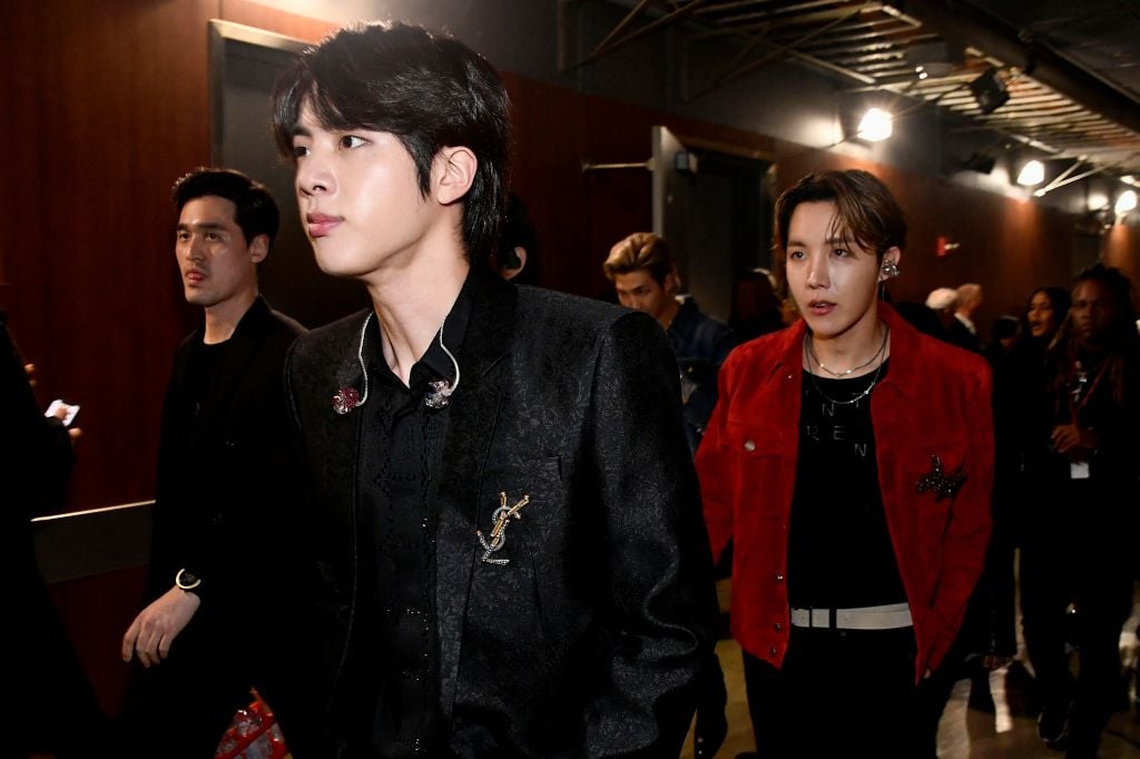 Jin and J-Hope  of BTS attend the 62nd Annual GRAMMY Awards