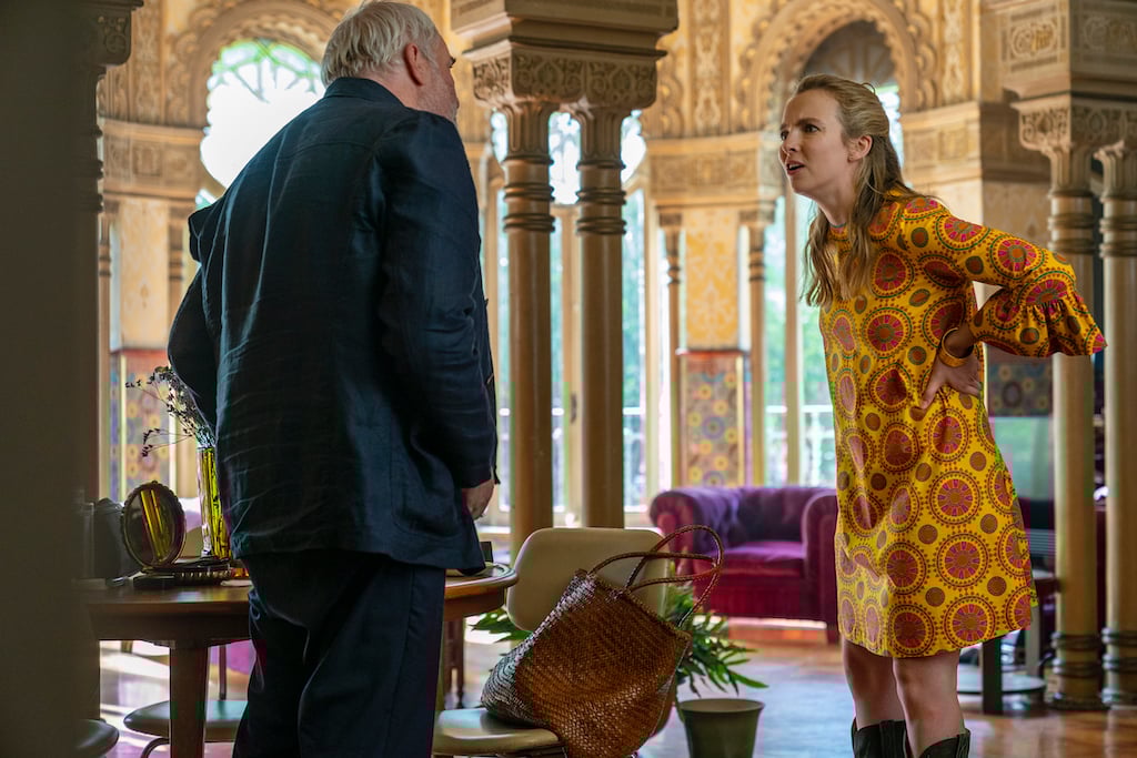 Jodie Comer (Villanelle) and Kim Bodnia (Konstantin Vasiliev) in Killing Eve season 3 episode 2