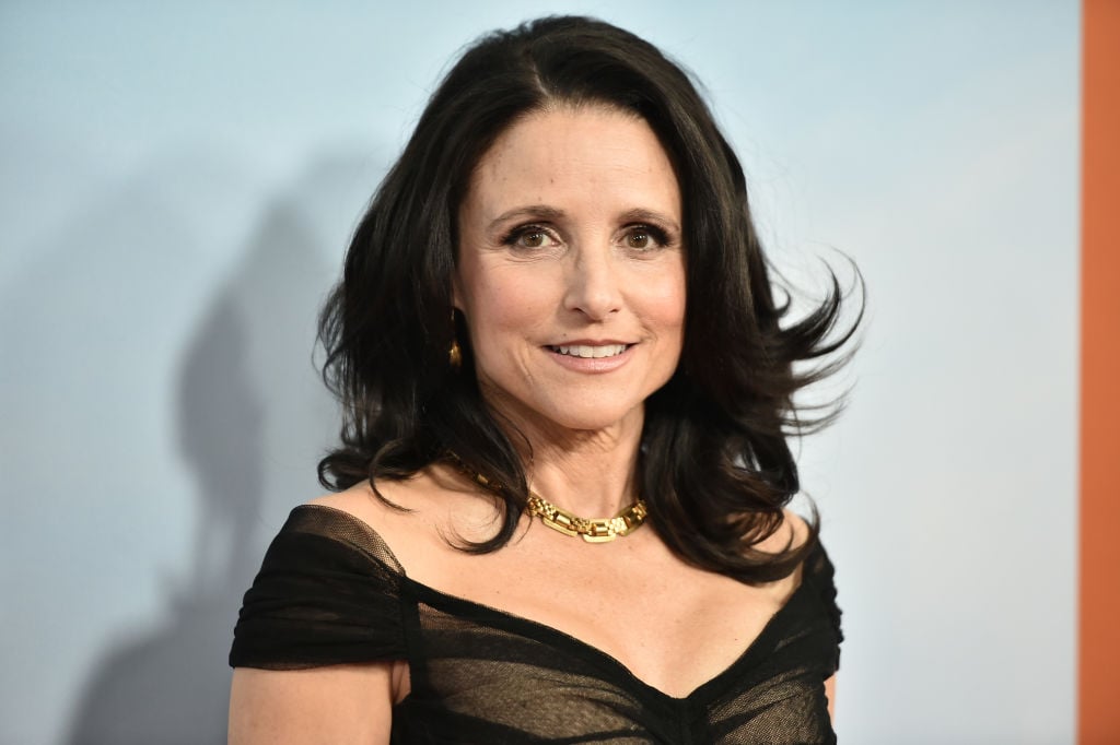 Julia Louis-Dreyfus smiling, wearing black