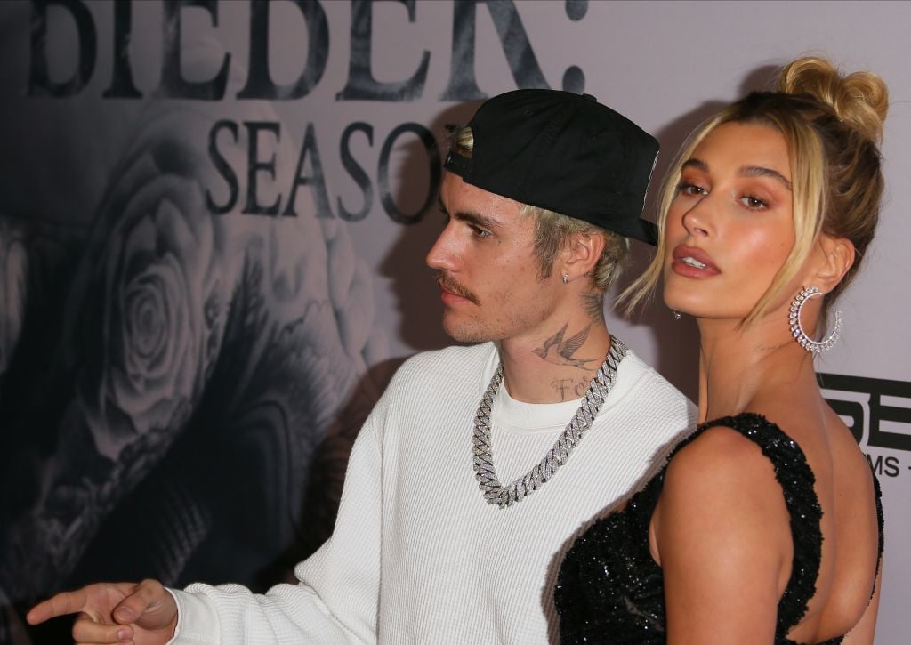 Justin Bieber and Hailey Bieber attend the premiere of YouTube Originals' "Justin Bieber: Seasons" 