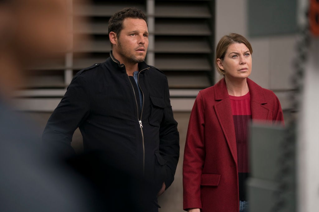 Justin Chambers as Alex Karev and Ellen Pompeo as Meredith Grey on 'Grey's Anatomy' - Season Fourteen