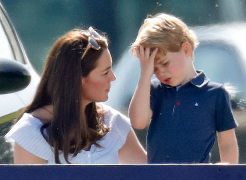 Kate Middleton and Prince George at a polo match, 2018
