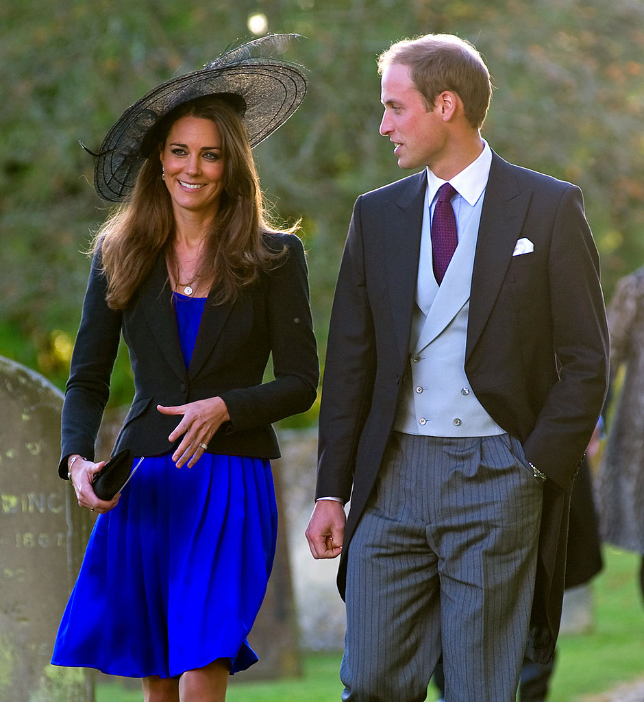 Kate Middleton and Prince William in 2010 at a wedding