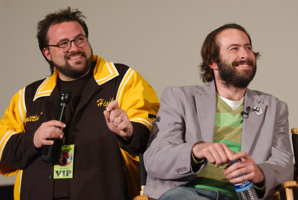 Kevin Smith and Jason Lee at the 10th anniversary screening of 'Mallrats'