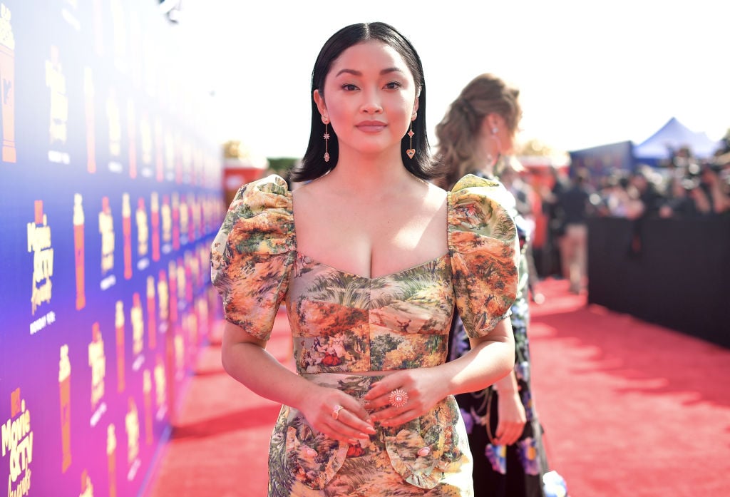 Lana Condor smiling on the red carpet