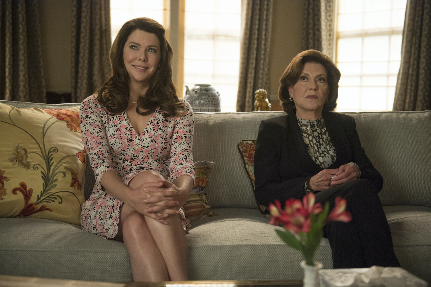 Lauren Graham and Kelly Bishop as Lorelai and Emily Gilmore in 'Gilmore Girls: A Year in the Life'