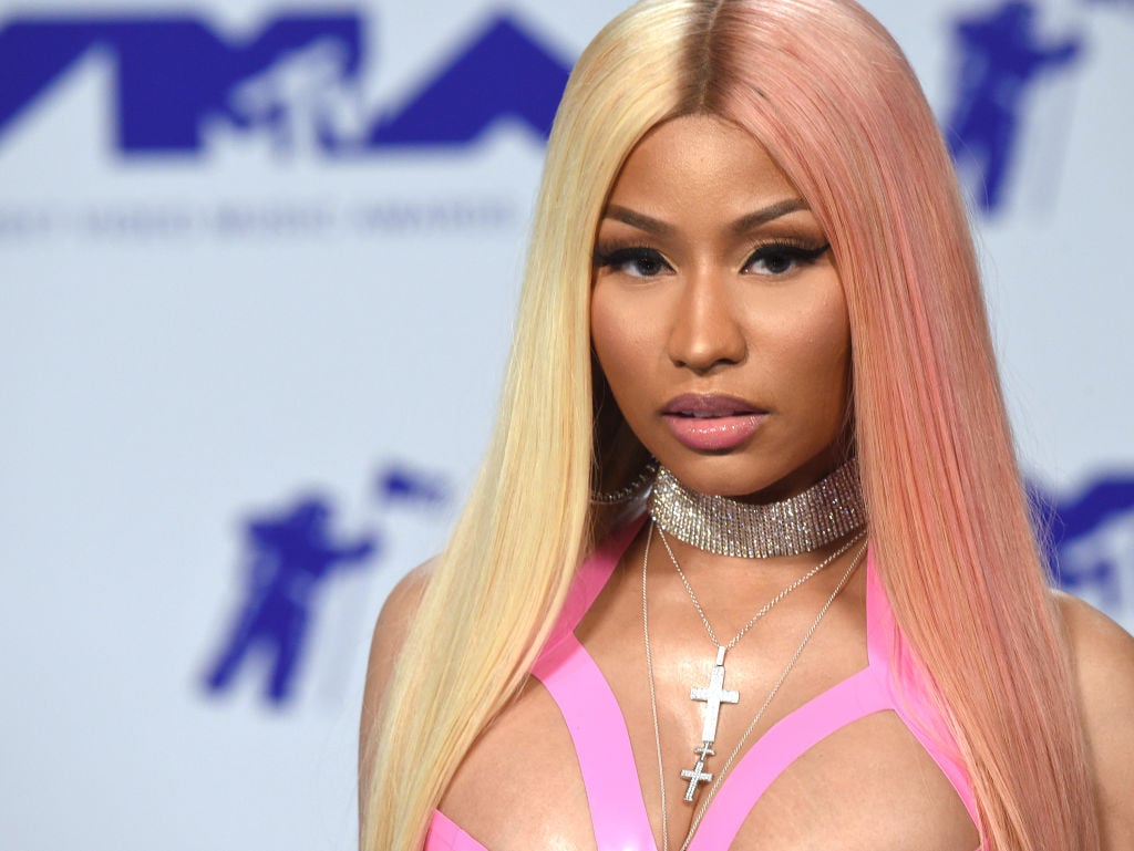 Nicki Minaj on the red carpet at an award show in August 2017 in Inglewood, California