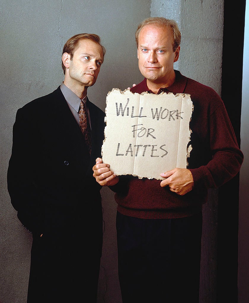 David Hyde Pierce as Dr. Niles Crane and Kelsey Grammer as Dr. Frasier Crane