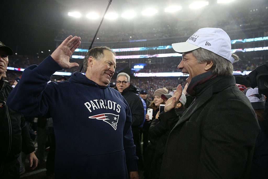 Patriots coach Bill Belichick and Jon Bon Jovi