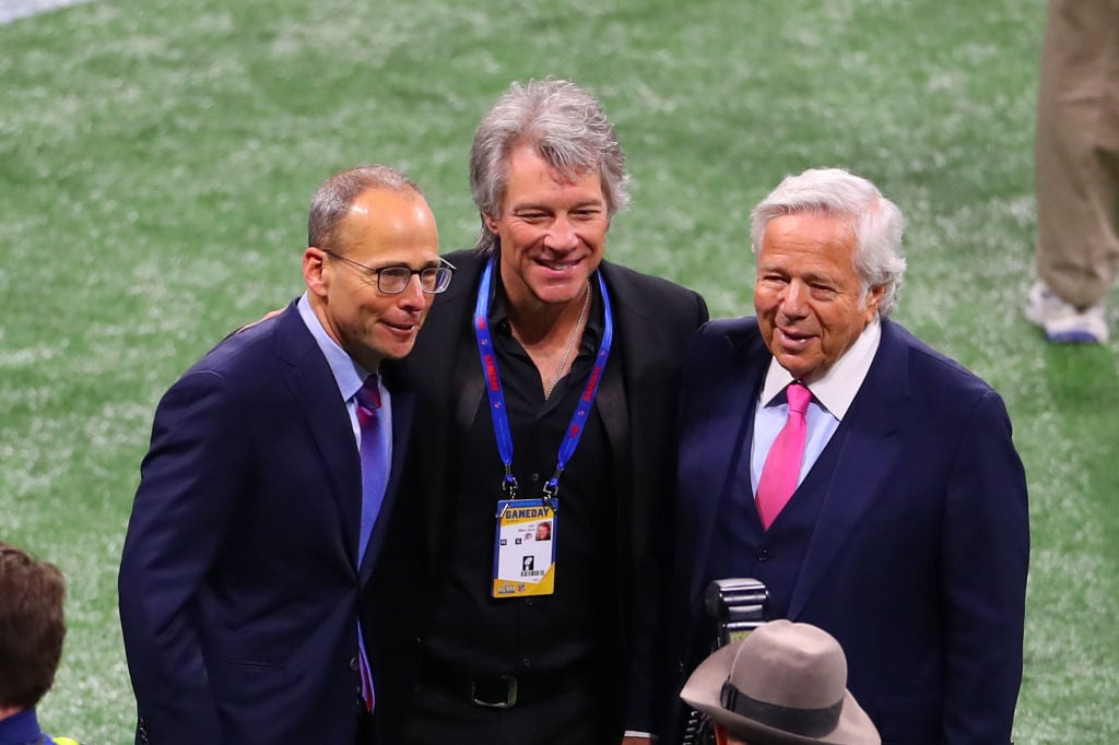 Patriots owner Bob Kraft with Jon Bon Jovi