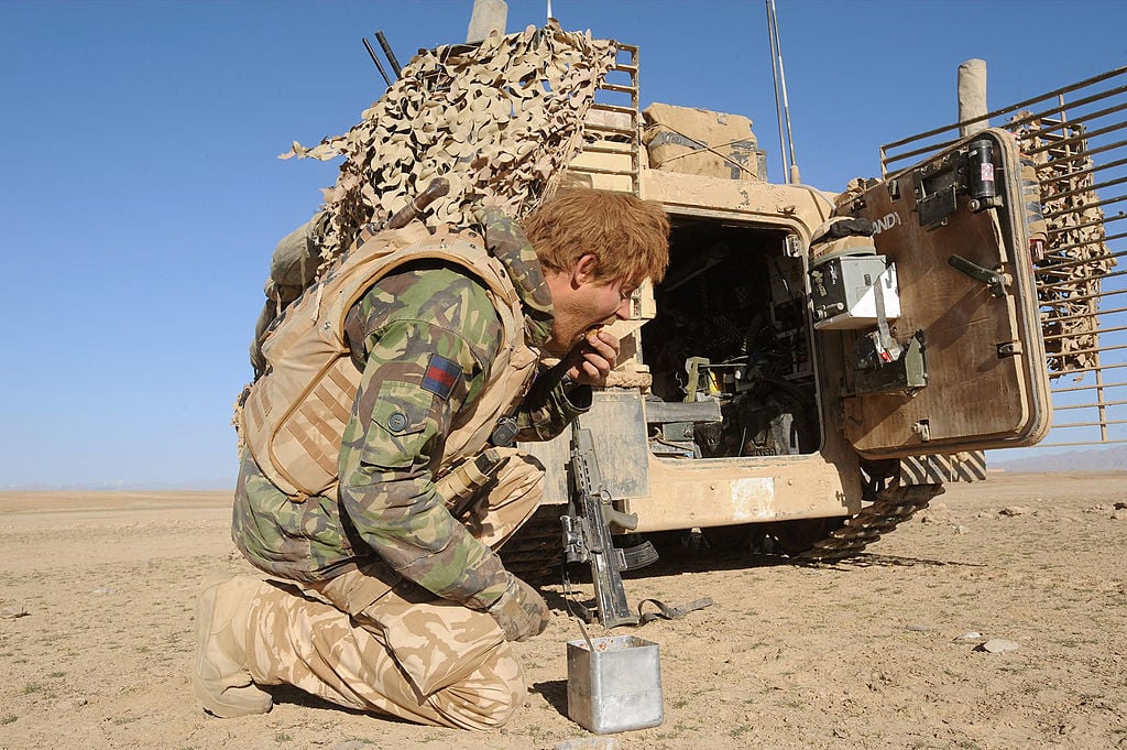 Prince Harry eats breakfast in Afghanistan