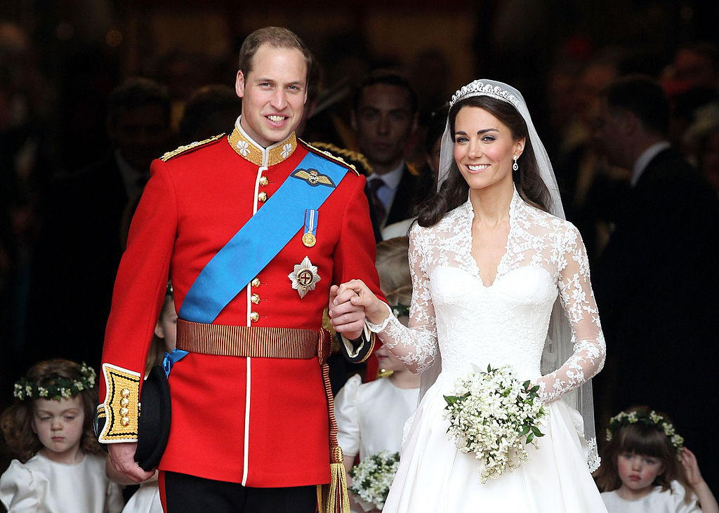 duchess of cambridge wedding dress designer Kate Middleton Minimal Wedding Dress Wall Art Print (in Princess Pink)