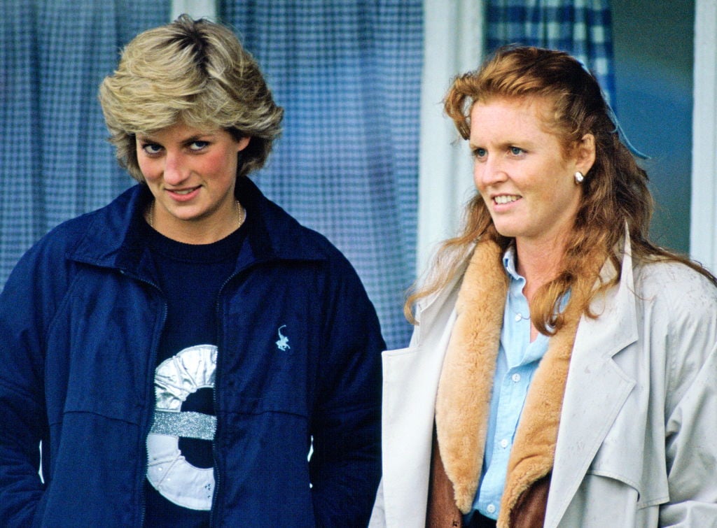 Princess Diana And The Duchess Of York Stand Together As They Watch A Polo Match In Windsor, Berkshire