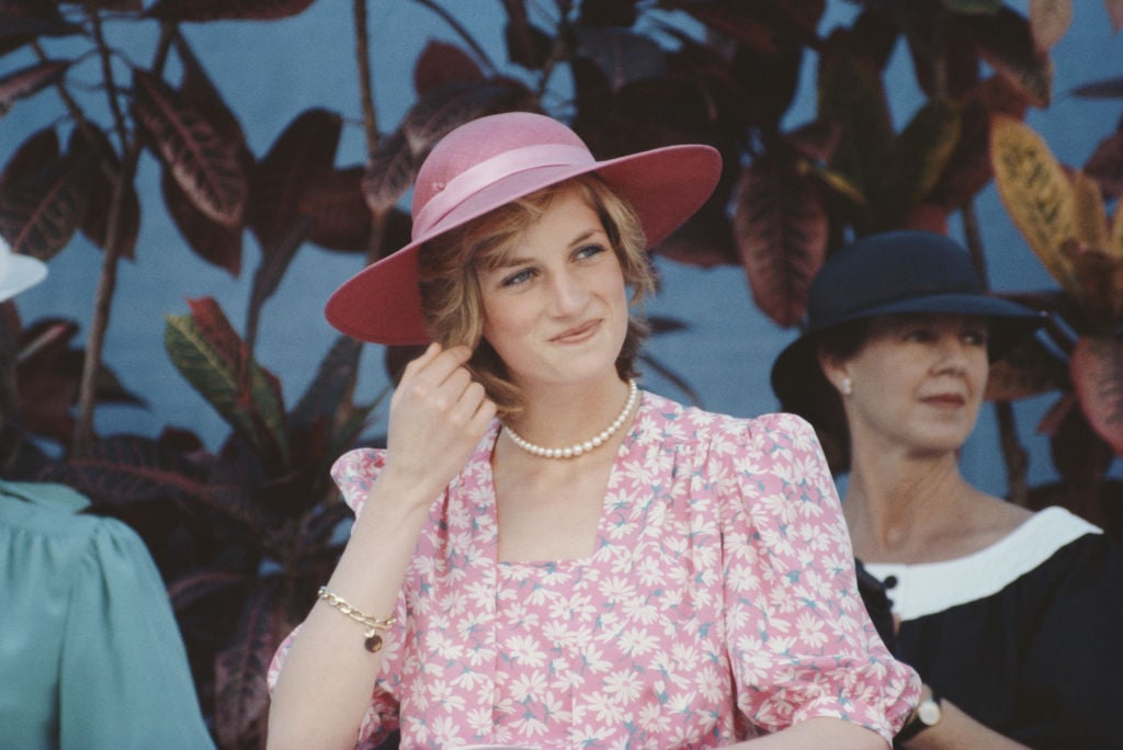 Diana, Princess of Wales (1961 - 1997) at the Sydney Opera House in Sydney, Australia, 28th March 1983. She is wearing a pink dress with a floral pattern by Bellville Sassoon.