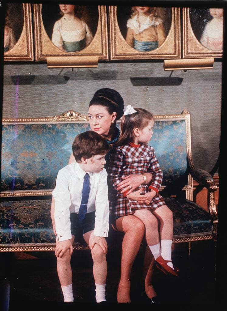 Princess Margaret with her children, Viscount Linley and Lady Sarah Armstrong-Jones