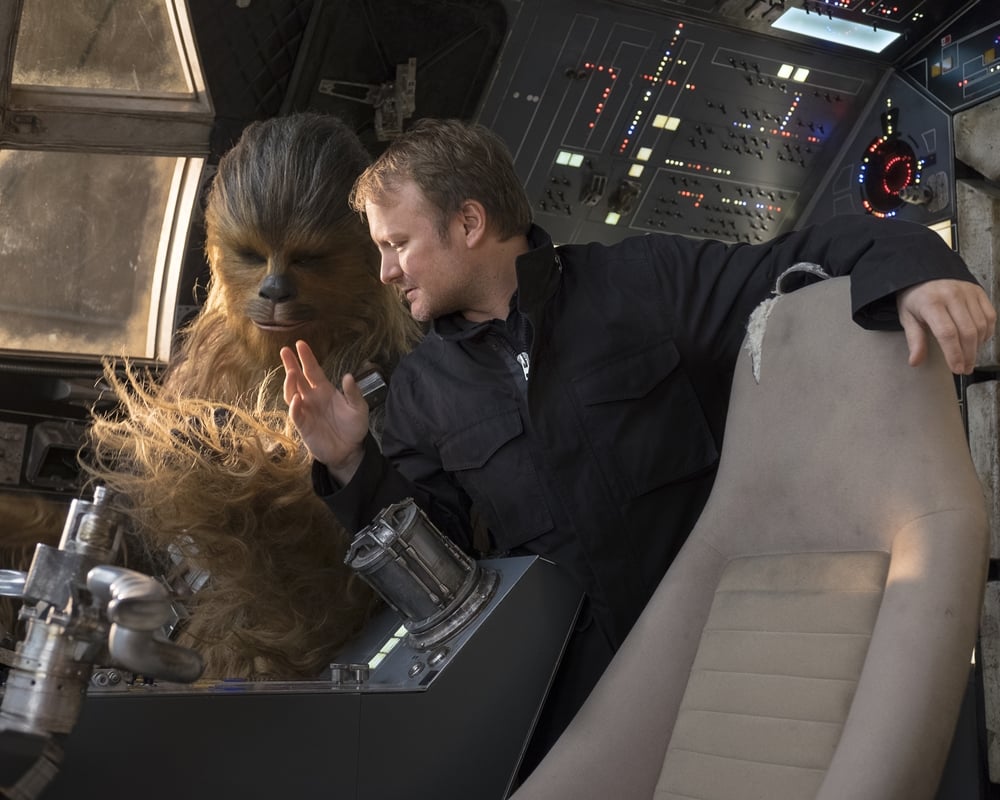 Rian Johnson and Chewbacca