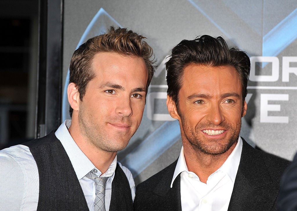 Ryan Reynolds and Hugh Jackman smiling
