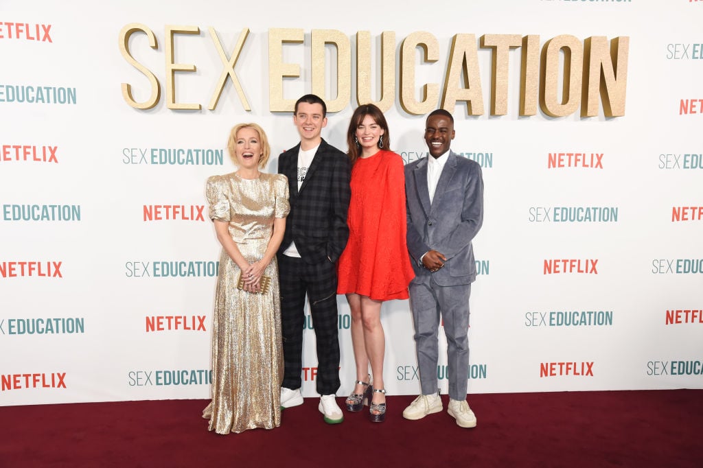 Gillian Anderson, Asa Butterfield, Emma Mackey and Ncuti Gatwa | David M. Benett/Dave Benett/WireImage