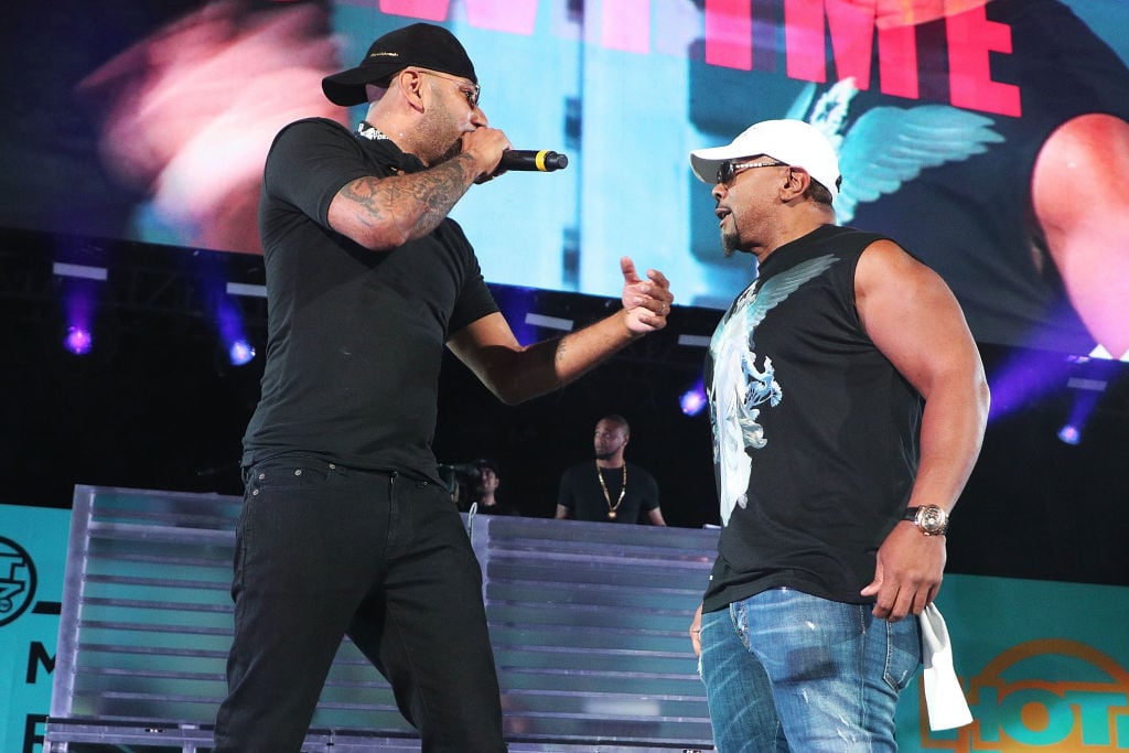 Timbaland and Swizz Beatz at an event in 2018