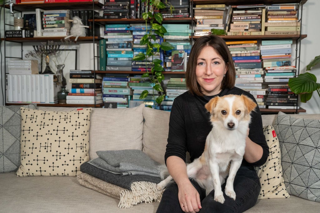 Unorthodox writer Deborah Feldman with her dog 
