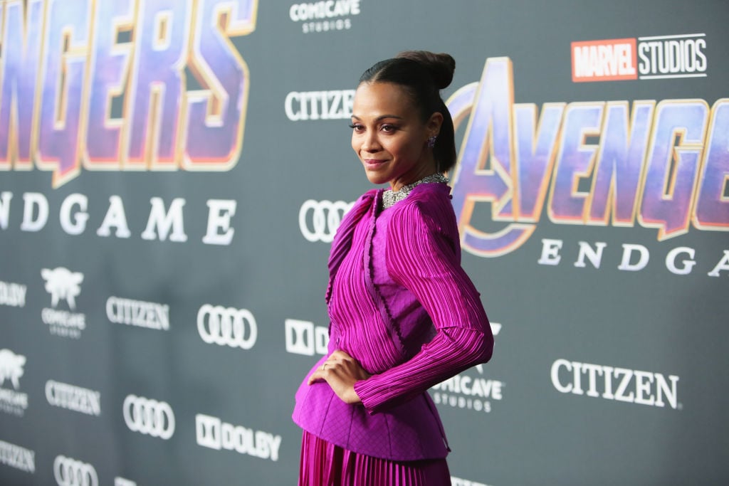 Zoe Saldana at the premiere of 'Avengers: Endgame'