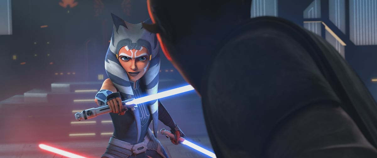 Ahsoka fights Maul in 'Star Wars: The Clone Wars' Episode 10. 