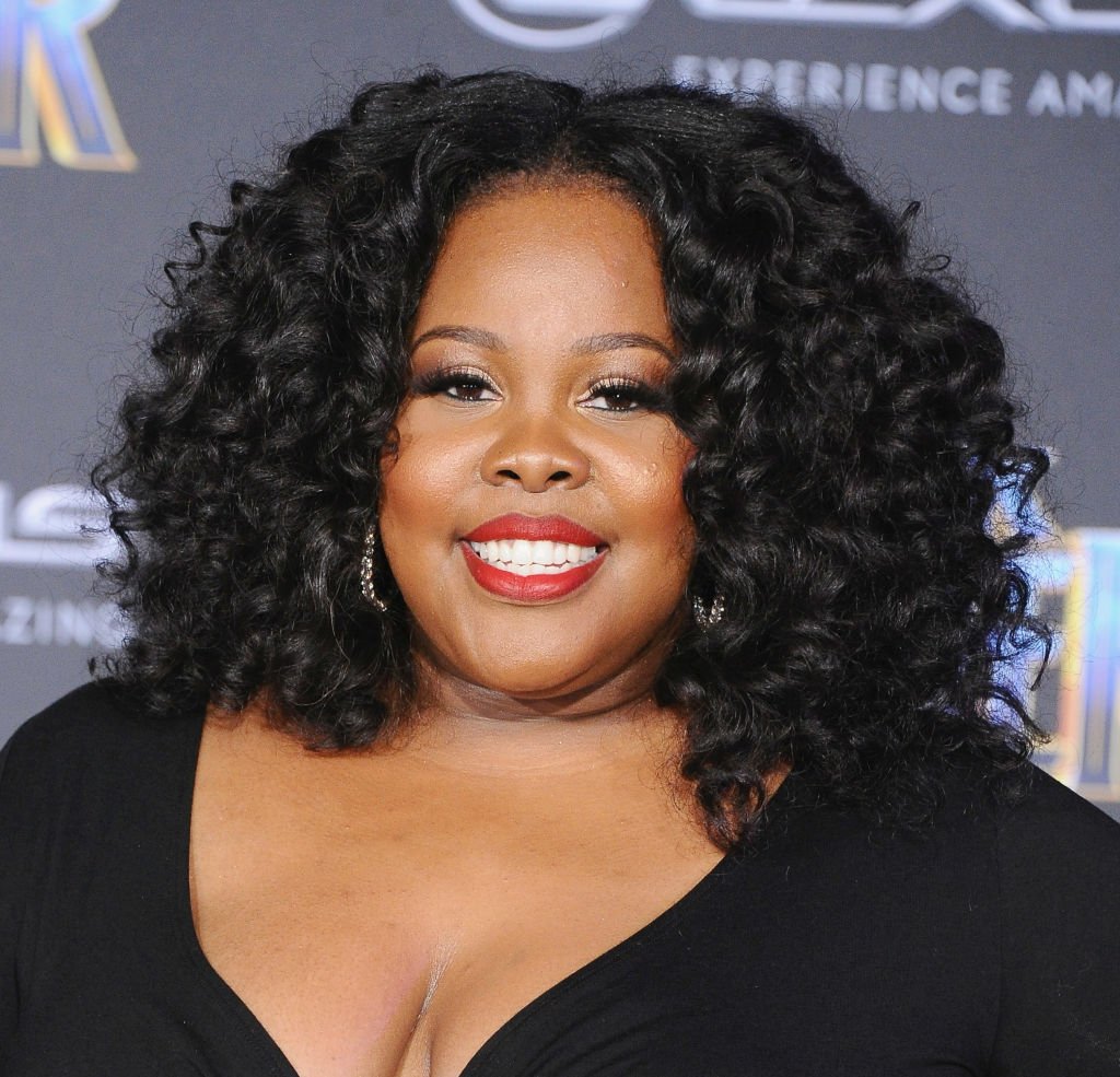 Amber Riley attends the Los Angeles Premiere 'Black Panther' on January 29, 2018